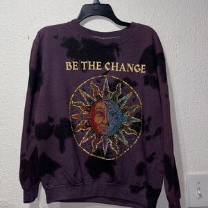 NWOT Purple Sweatshirt with Sun and Moon Design